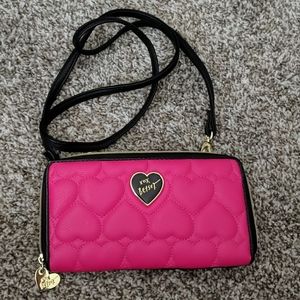 Betsey Johnson Heart-Print Clutch